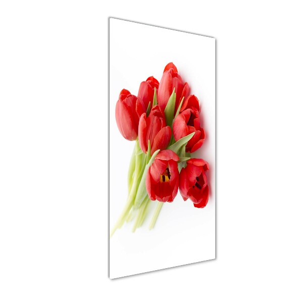 Quadro vetro acrilico verticale Fiore rosso