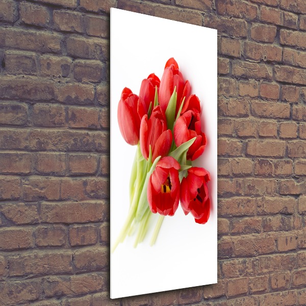 Quadro vetro acrilico verticale Fiore rosso