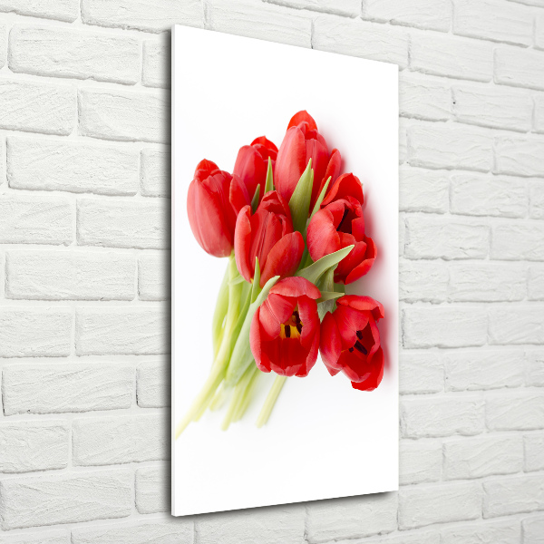 Quadro vetro acrilico verticale Fiore rosso