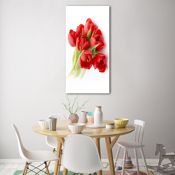 Quadro vetro acrilico verticale Fiore rosso