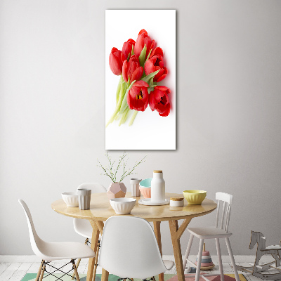 Quadro vetro acrilico verticale Fiore rosso