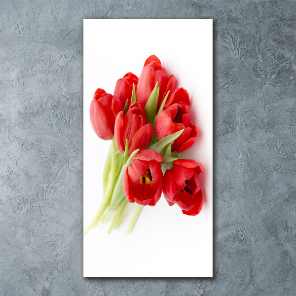 Quadro vetro acrilico verticale Fiore rosso