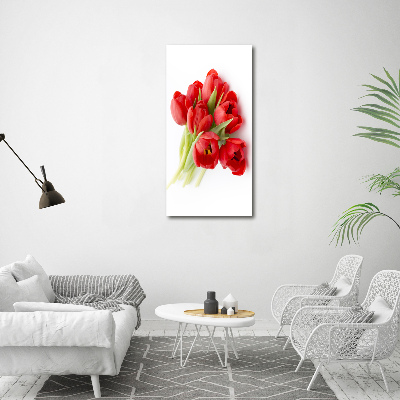 Quadro vetro acrilico verticale Fiore rosso