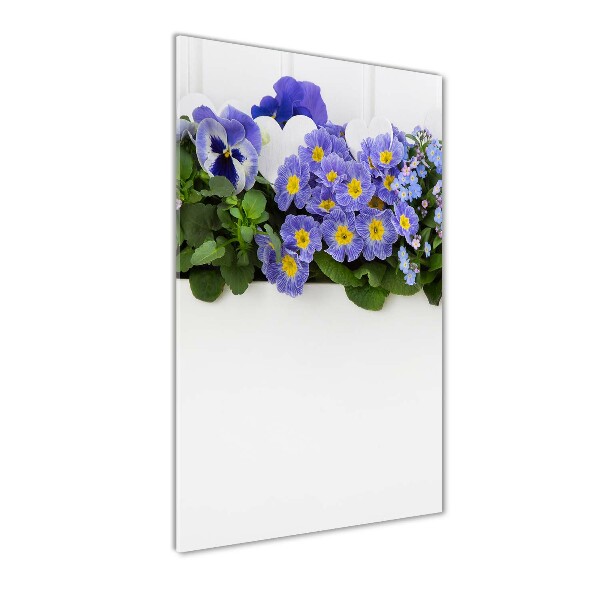 Quadro acrilico verticale Fiori viola