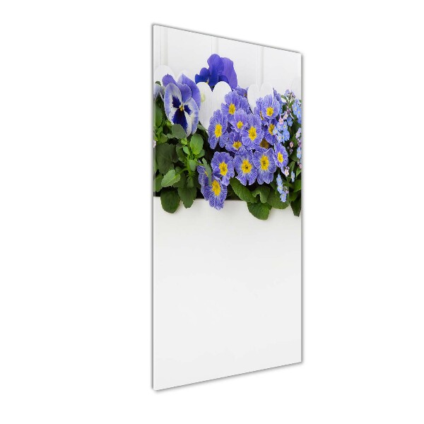 Quadro acrilico verticale Fiori viola