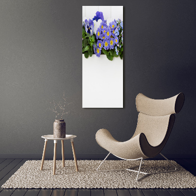 Quadro acrilico verticale Fiori viola