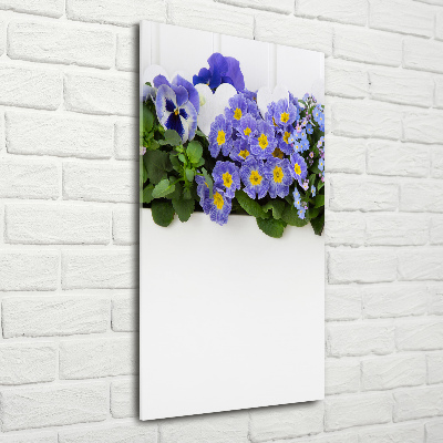 Quadro acrilico verticale Fiori viola
