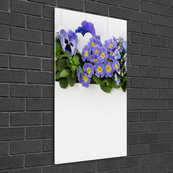 Quadro acrilico verticale Fiori viola