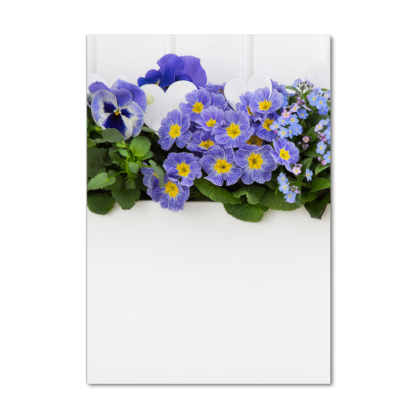 Quadro acrilico verticale Fiori viola