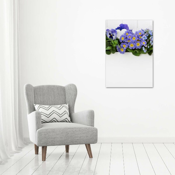 Quadro acrilico verticale Fiori viola