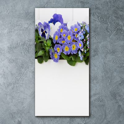 Quadro acrilico verticale Fiori viola