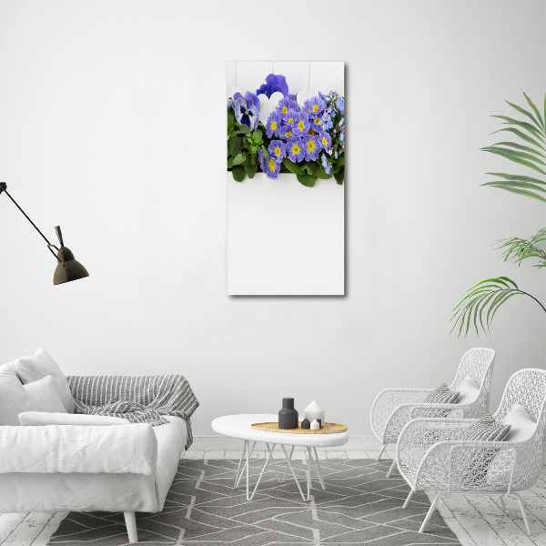 Quadro acrilico verticale Fiori viola