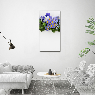 Quadro acrilico verticale Fiori viola