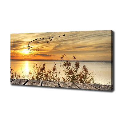 Quadro su tela Molo sul lago