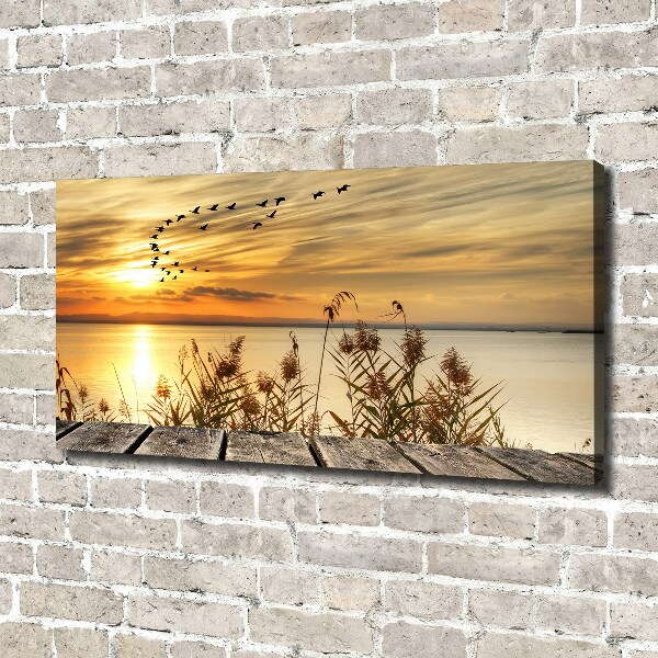 Quadro su tela Molo sul lago