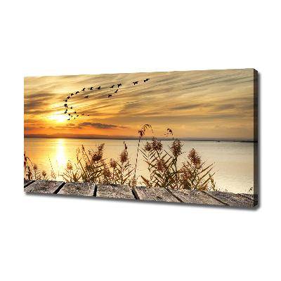 Quadro su tela Molo sul lago