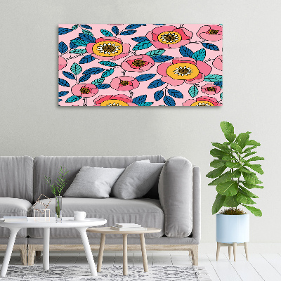 Quadro stampa su tela Fiori rosa