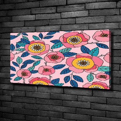 Quadro stampa su tela Fiori rosa