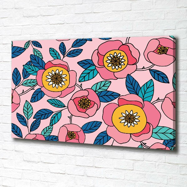 Quadro stampa su tela Fiori rosa