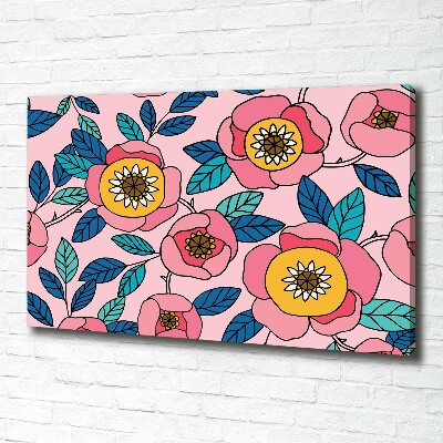 Quadro stampa su tela Fiori rosa