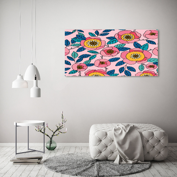 Quadro stampa su tela Fiori rosa