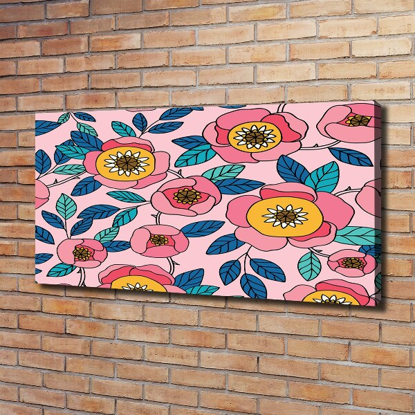 Quadro stampa su tela Fiori rosa