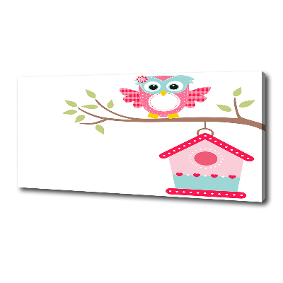 Foto quadro su tela Gufo su un ramo