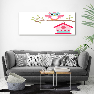 Foto quadro su tela Gufo su un ramo