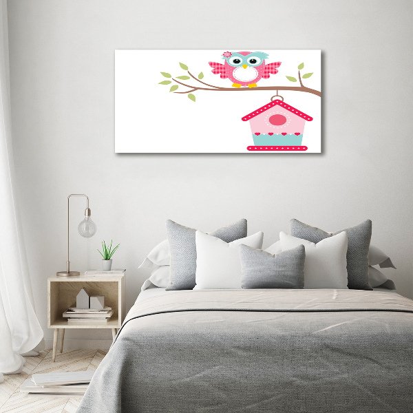 Foto quadro su tela Gufo su un ramo