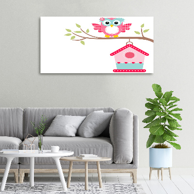 Foto quadro su tela Gufo su un ramo