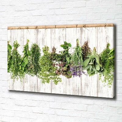 Quadro su tela Erbe aromatiche su un filo