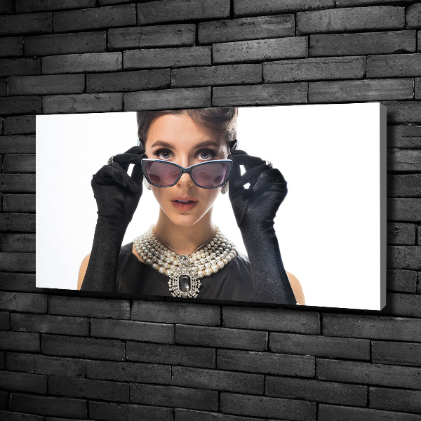 Quadro stampa su tela Donna con gli occhiali