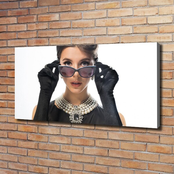 Quadro stampa su tela Donna con gli occhiali