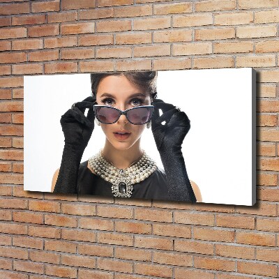 Quadro stampa su tela Donna con gli occhiali