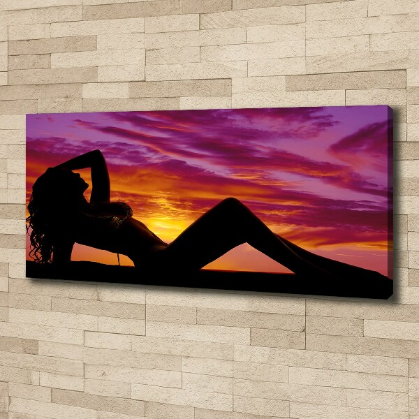 Quadro stampa su tela Silhouette di una donna