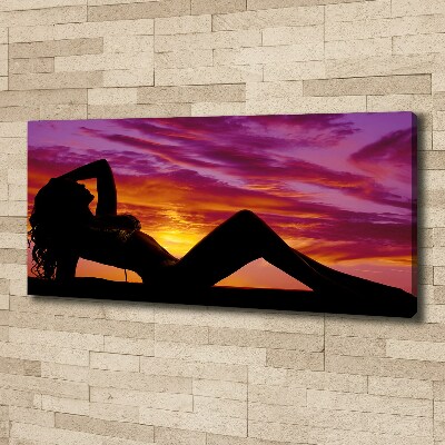 Quadro stampa su tela Silhouette di una donna