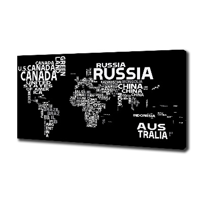 Foto quadro su tela Mappa del mondo con sottotitoli