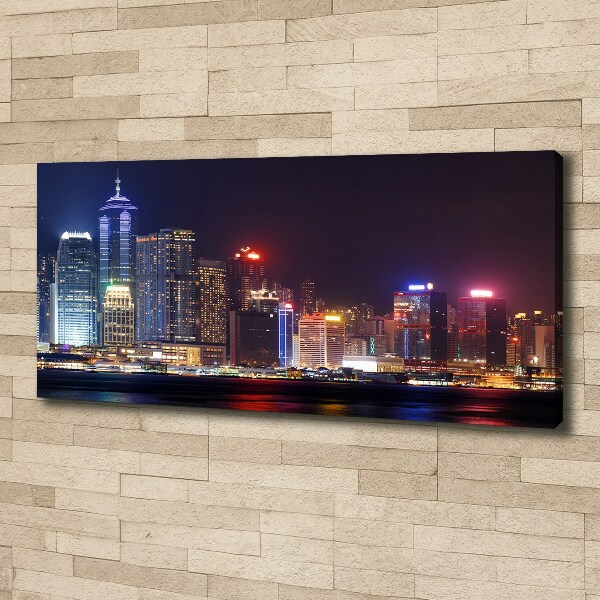 Quadro su tela Hong Kong di notte