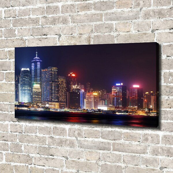 Quadro su tela Hong Kong di notte