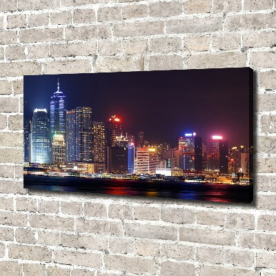 Quadro su tela Hong Kong di notte