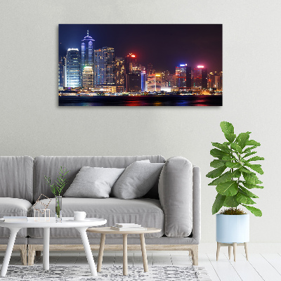 Quadro su tela Hong Kong di notte