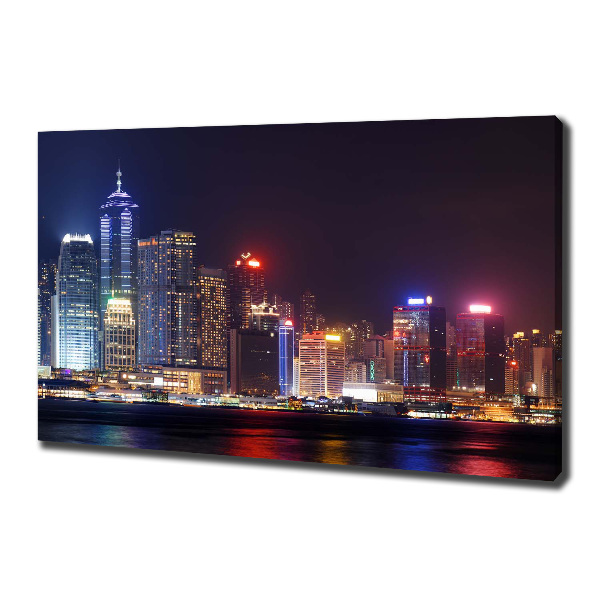 Quadro su tela Hong Kong di notte