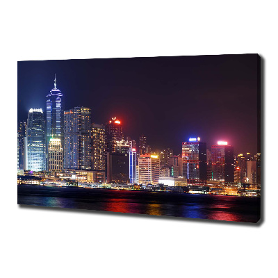 Quadro su tela Hong Kong di notte