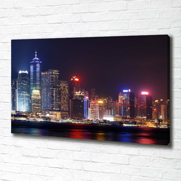 Quadro su tela Hong Kong di notte
