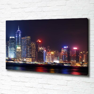 Quadro su tela Hong Kong di notte
