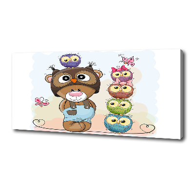 Quadro su tela Orsacchiotti e gufi