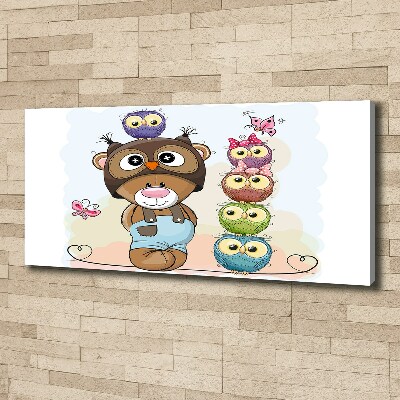 Quadro su tela Orsacchiotti e gufi