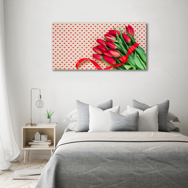 Quadro su tela Tulipani a forma di cuore
