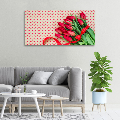 Quadro su tela Tulipani a forma di cuore