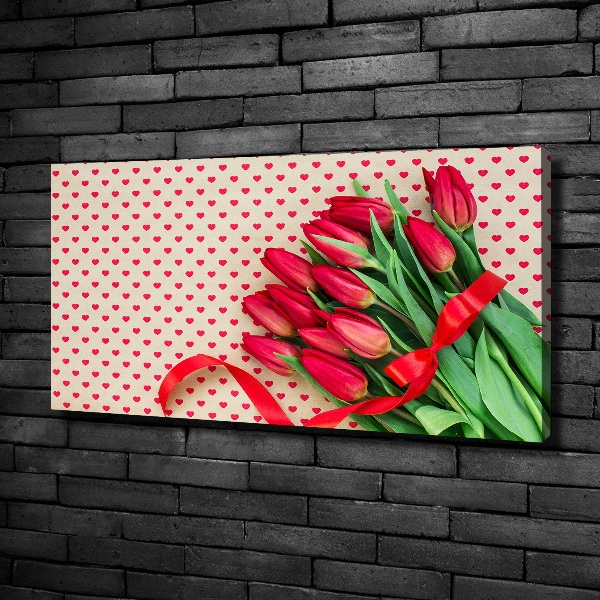 Quadro su tela Tulipani a forma di cuore